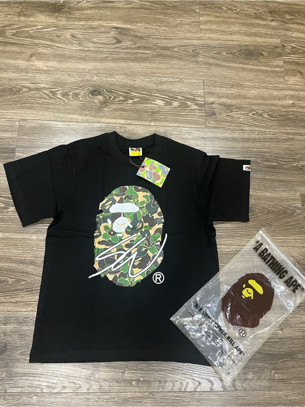 BAPE Black Camo Ape Head Graphic Tee
